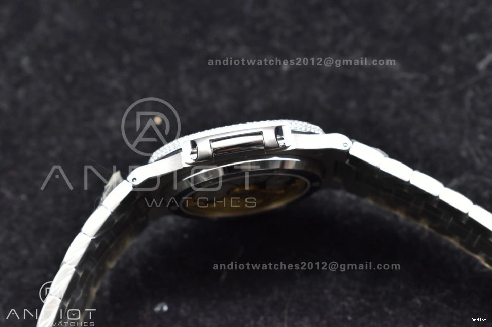 Full 5711 SS A324 Bezel Nautilus Dial Diamonds on TWF Diamonds Bracelet & 0328